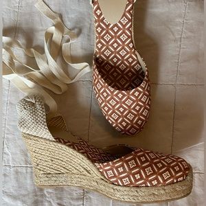 Club Monaco Wedge Espadrilles with Ankle Ties